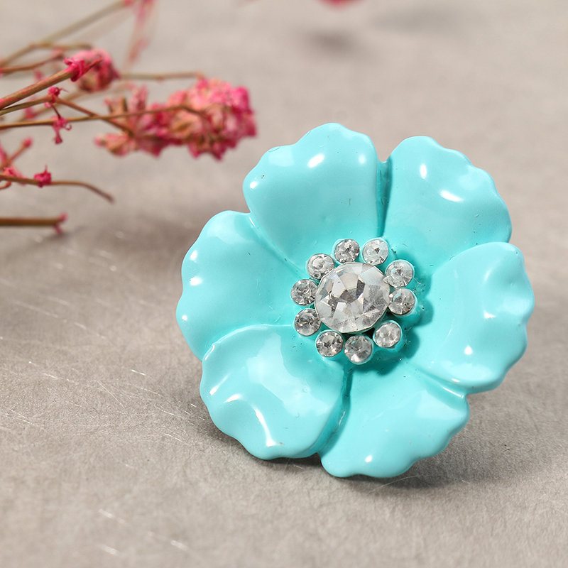 Jassy® Candy Color Flower Ear Stud Piękny Styl Rhinestone Kryształ Eleganckie Kolczyki Prezent Dla Dziewczynki