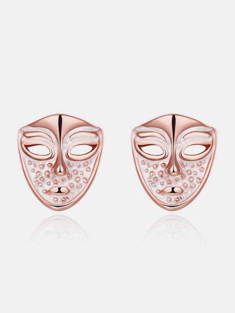 Kolczyki Unisex Inalis® Simple Style Rose Gold Mask Oil Drop