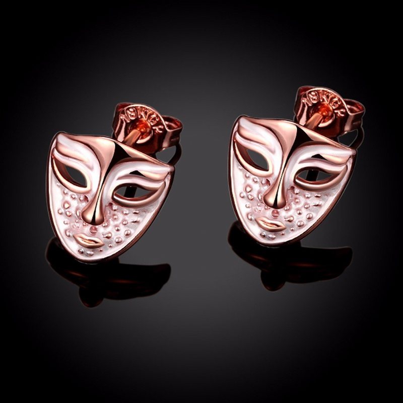 Kolczyki Unisex Inalis® Simple Style Rose Gold Mask Oil Drop