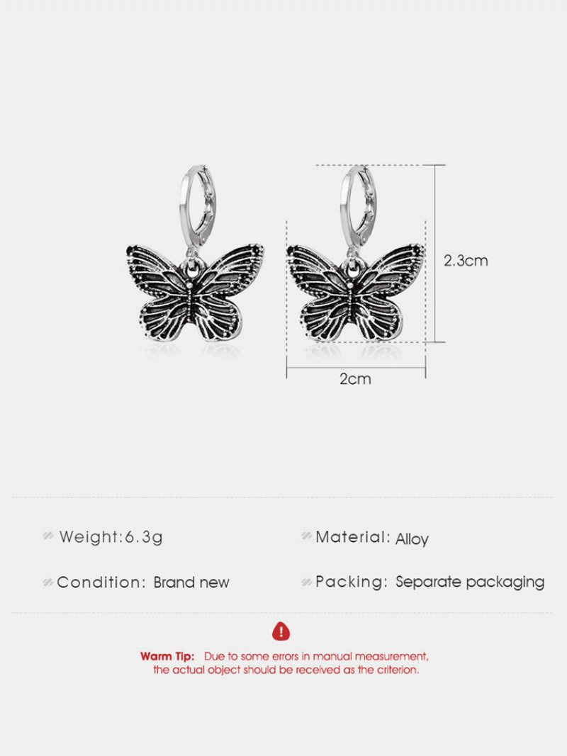 Kolczyki Ze Stopu Fashion Vintage Distressed Butterfly Shape