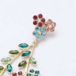 Kolczyki Ze Stopu Rhinestone Flower Branch Dla Kobiet