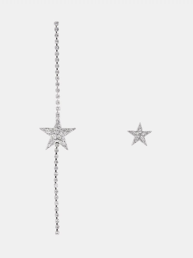 Nieregularne Eleganckie Kolczyki Star Rhinestone Tassel