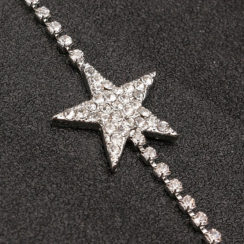 Nieregularne Eleganckie Kolczyki Star Rhinestone Tassel