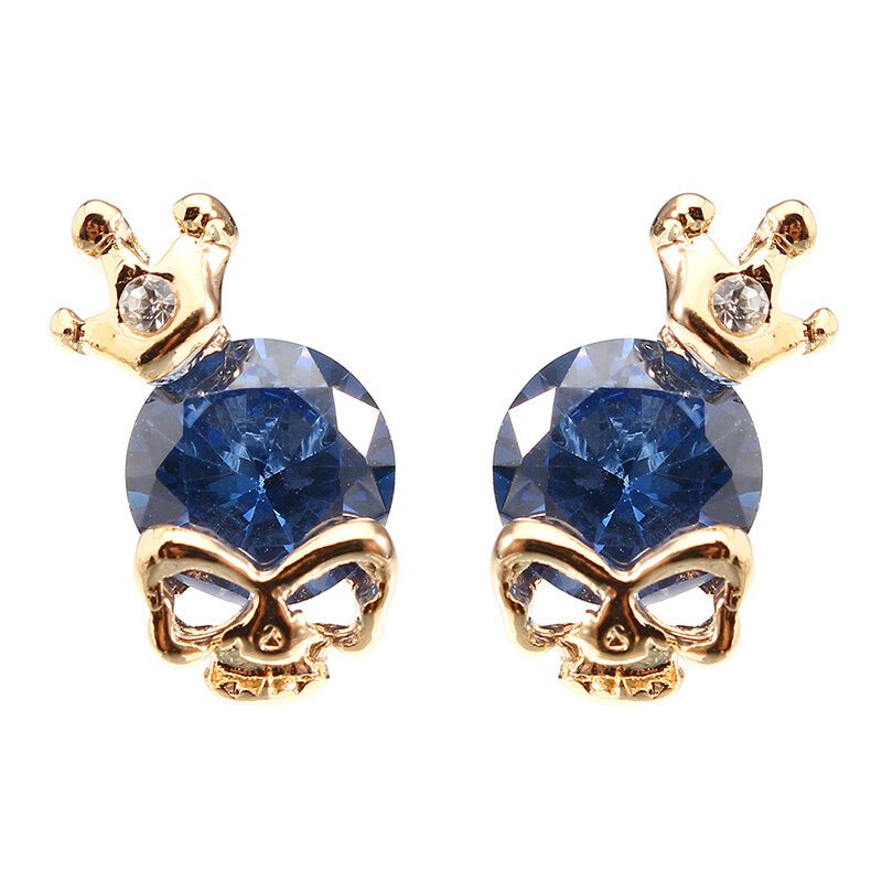 Punk Czaszka Korona Halloween Ear Stud Wykwintne Kolczyki Ze Stopu Cynku Dla Kobiet