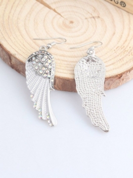 Śliczne Kolczyki Damskie Angel Wings Rhinestone Alloy Dangle Modne Dla Kobiet