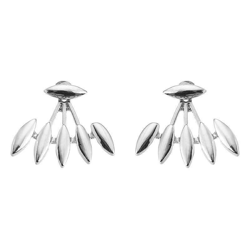 Trendy Liść Punk Złoto Srebro Ear Stud Spike Claw Kobiety Kolczyki