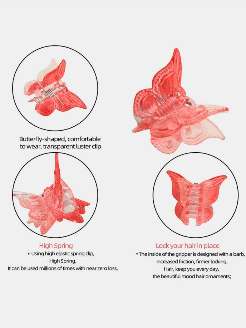 Jassy 12 Sztuk Damska Plastikowa Kreskówka Mini Motyl Kolor Gradient Warkocz Diy Wystrój Grzywka Spinka Do Włosów