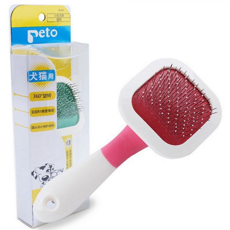 Pet Dog Cat Grooming Slicker Brush Narzędzie Grzebieniowe Obracanie O 360 ° Dla Psa Długowłosego