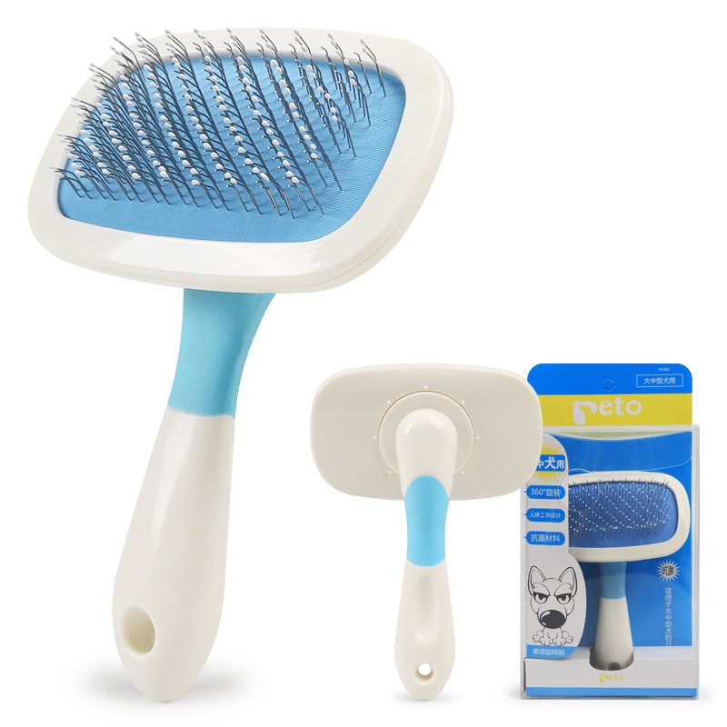 Pet Dog Cat Grooming Slicker Brush Narzędzie Grzebieniowe Obracanie O 360 ° Dla Psa Długowłosego