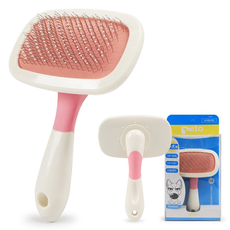 Pet Dog Cat Grooming Slicker Brush Narzędzie Grzebieniowe Obracanie O 360 ° Dla Psa Długowłosego