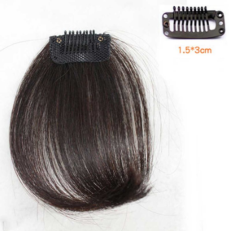 Prawdziwe Ludzkie Włosy Mini Cienka Grzywka Air Clip Ręcznie Tkana Schludna Treska Fringe Front Natural Wig