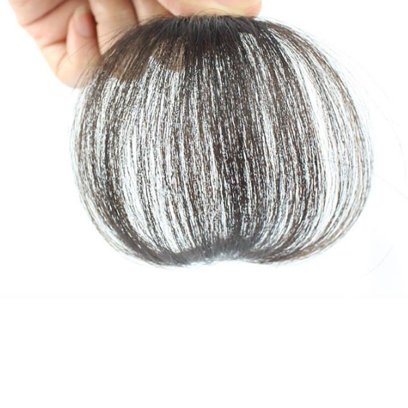 Prawdziwe Ludzkie Włosy Mini Cienka Grzywka Air Clip Ręcznie Tkana Schludna Treska Fringe Front Natural Wig