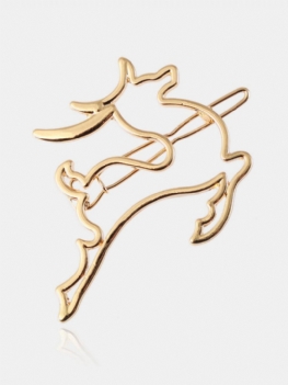 Urocza Spinka Do Włosów Srebrna Złota Hollow Deer Animals Do Biżuteria Akcesoria Dla Kobiet