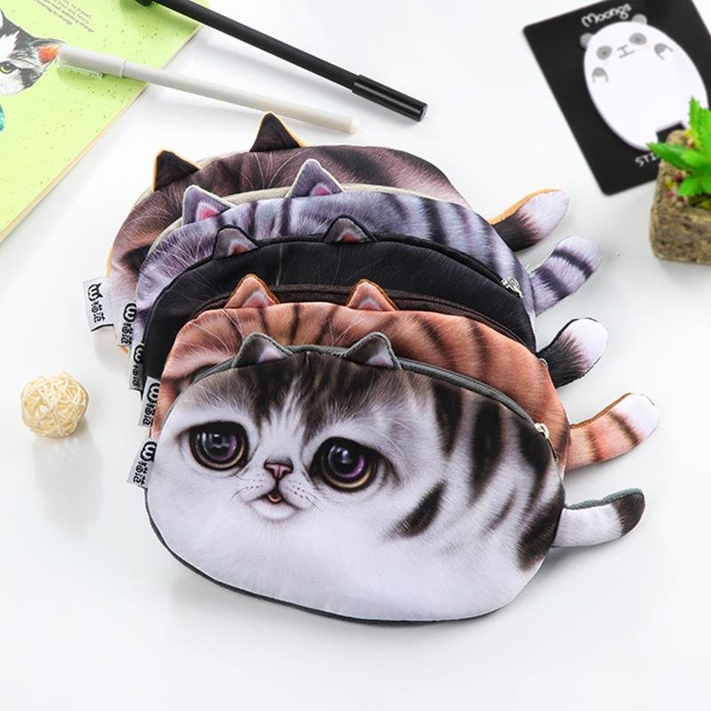 Emulational Kawaii Cats Zipper Piórnik O Dużej Pojemności Torba Na Długopis Kreatywne Śliczne Pudełko Na Artykuły Papiernicze