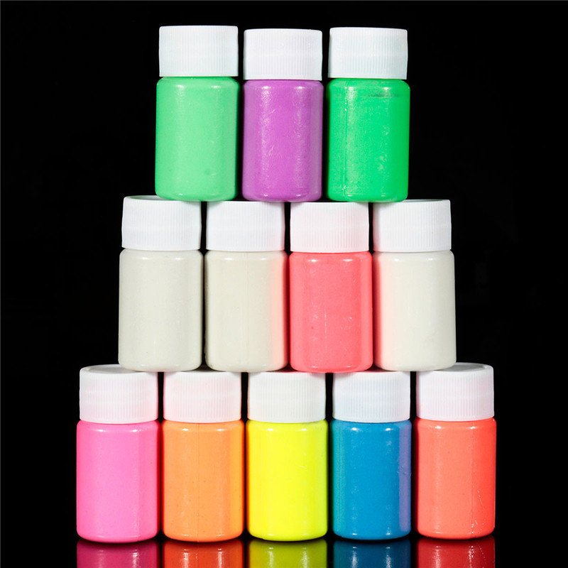 Glow In Dark Paint Black Light Night Fluorescencyjna Farba Ultrafioletowa Uv Super Bright Art