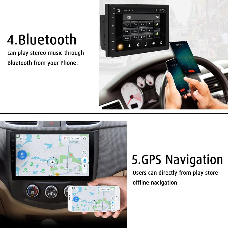 Imars 7 Cal 2 Din Dla Androida 8.0 Radio Samochodowe Stereo Odtwarzacz Mp5 Ekran 2.5d Gps Wifi Bluetooth Fm Z Tylną Kamerą