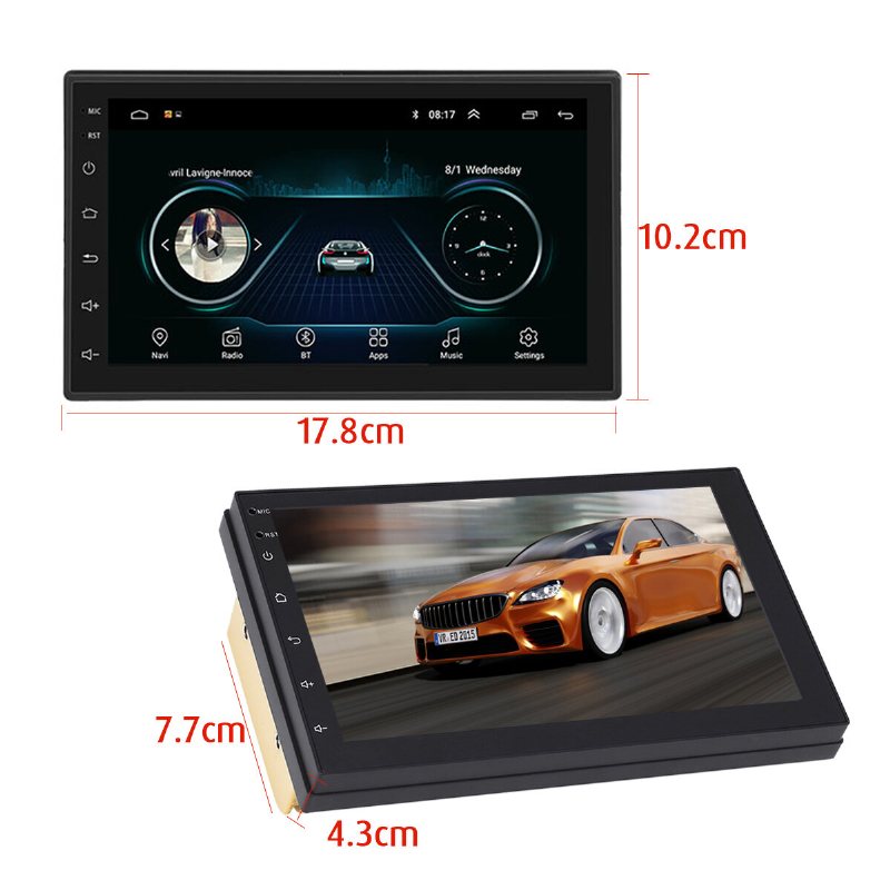 Imars 7 Cal 2 Din Dla Androida 8.0 Radio Samochodowe Stereo Odtwarzacz Mp5 Ekran 2.5d Gps Wifi Bluetooth Fm Z Tylną Kamerą