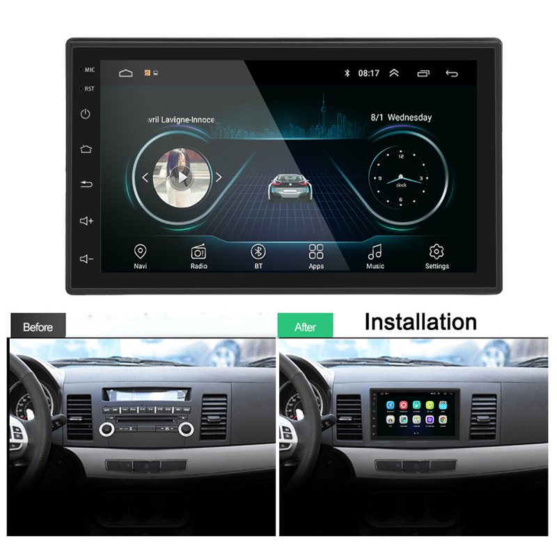 Imars 7 Cal 2 Din Dla Androida 8.0 Radio Samochodowe Stereo Odtwarzacz Mp5 Ekran 2.5d Gps Wifi Bluetooth Fm Z Tylną Kamerą