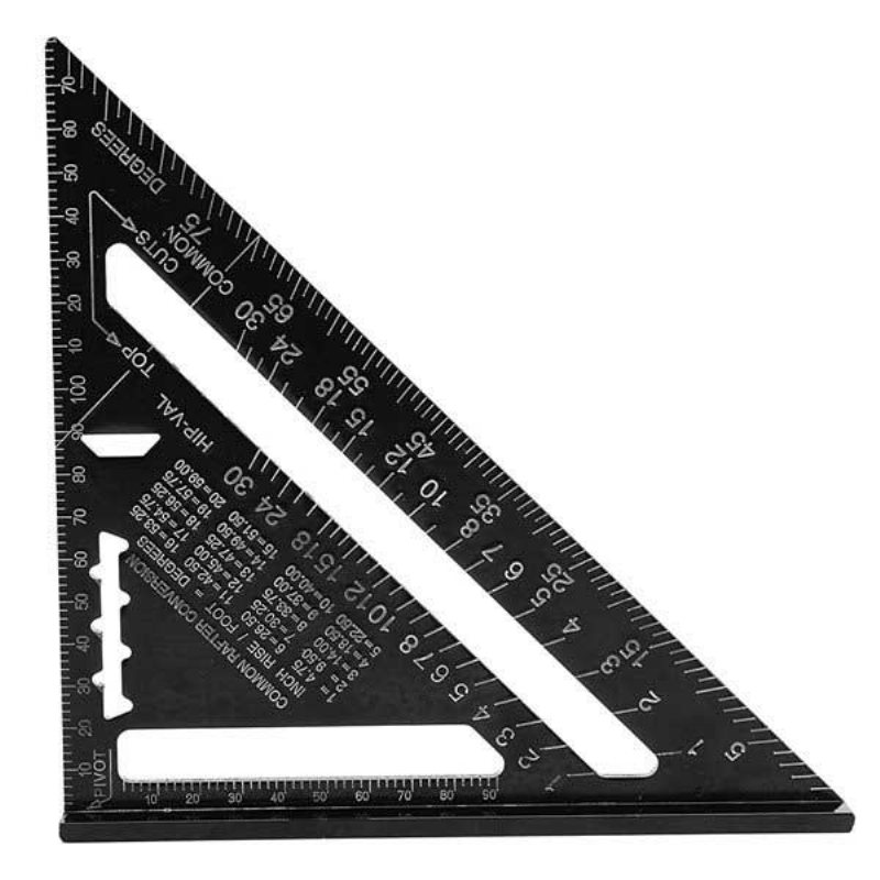 Raitool Ar01 260x185x185mm Metryczna Linijka Trójkątna Ze Stopu Aluminium Czarna Reguła