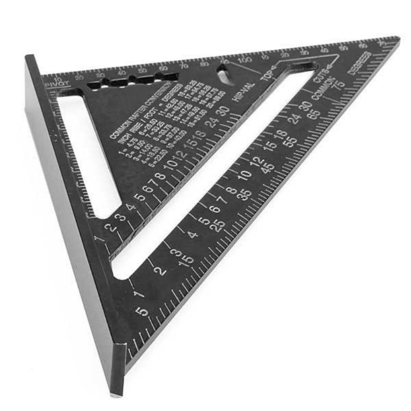 Raitool Ar01 260x185x185mm Metryczna Linijka Trójkątna Ze Stopu Aluminium Czarna Reguła