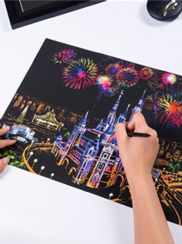 Ręcznie Malowany Obrazek Scratch Skrobanie Papier Do Rysowania Zwiedzanie Świata Zdjęcia Kreatywny Prezent