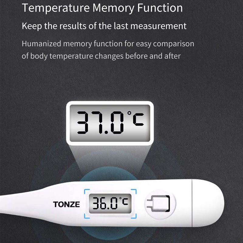 Tonze Dt-101a Domowy Medyczny Elektryczny Termometr Do Ciała 60 Sekund Szybki Pomiar Wyświetlacz Lcd Dziecko Dorosły