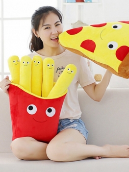 3d 50 cm Cute Cartoon Expression Pizza Frytki Poduszki Kreatywne Nadziewane Pluszowe Zabawki Home Decor