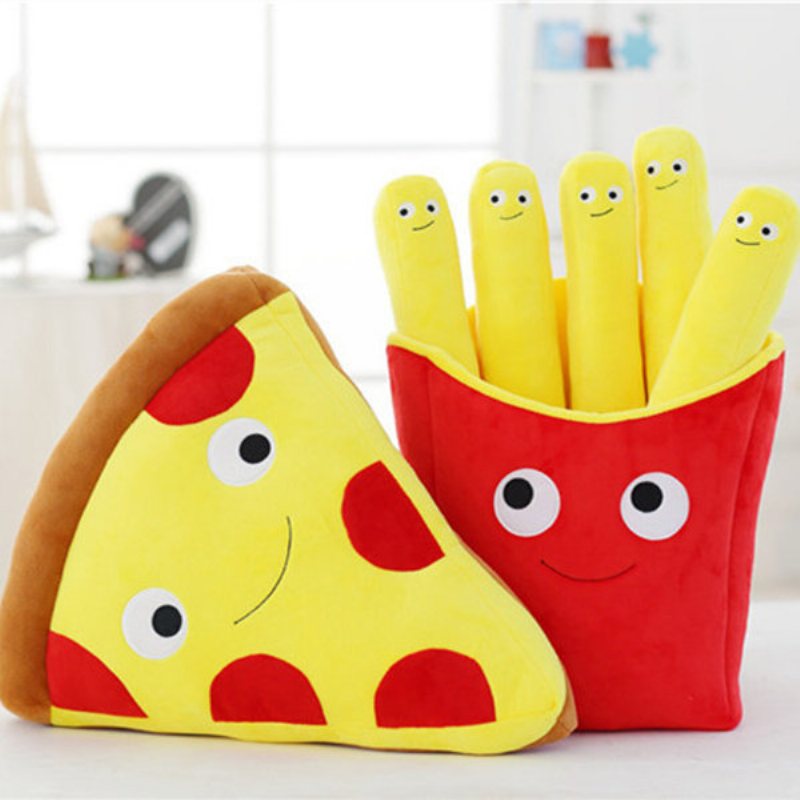 3d 50 cm Cute Cartoon Expression Pizza Frytki Poduszki Kreatywne Nadziewane Pluszowe Zabawki Home Decor