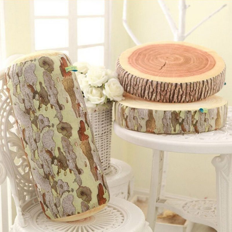 3d Stump Log Wood Rzut Poduszka Sycamore Tree Home Office Car Decor