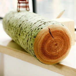 3d Vivid Stump Log Wood Shape Rzuć Poduszką Kora Drzewa Miękka Poduszka Sofa Biurowa Wystrój Samochodu
