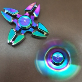 4 Point Rainbow Aluminium Fidget Hand Spinner Finger Toy Edc Focus Kids Adult