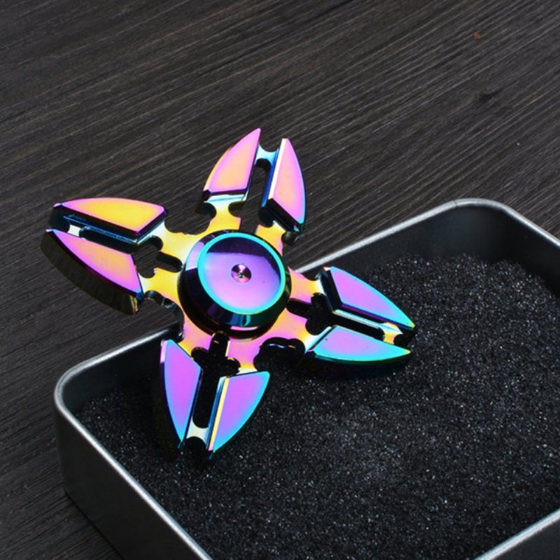 4 Point Rainbow Aluminium Fidget Hand Spinner Finger Toy Edc Focus Kids Adult