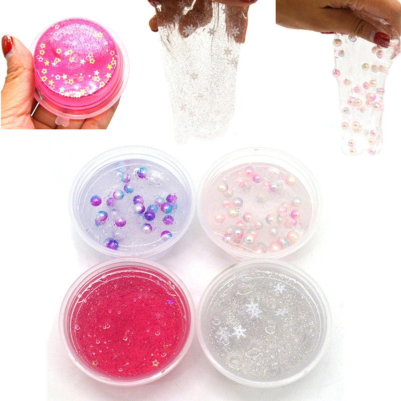 4 Sztuk Kiibru Slime Pearl Star Glitter Symulowane Kryształowe Błoto Jelly Plastelina Stress Relief Prezent Zabawka