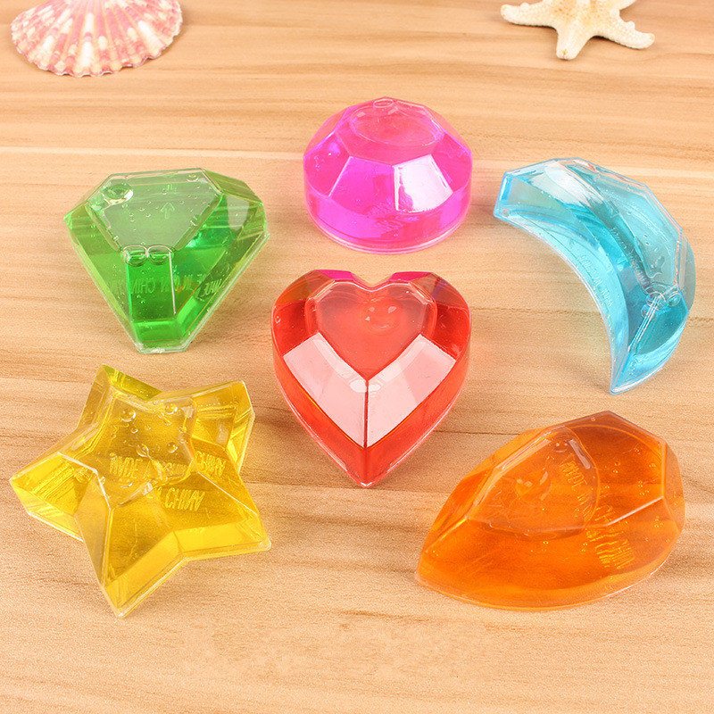 6 Sztuk Crystal Diamond Star Slime Jelly Plastelina Stress Relief Prezent Zabawka