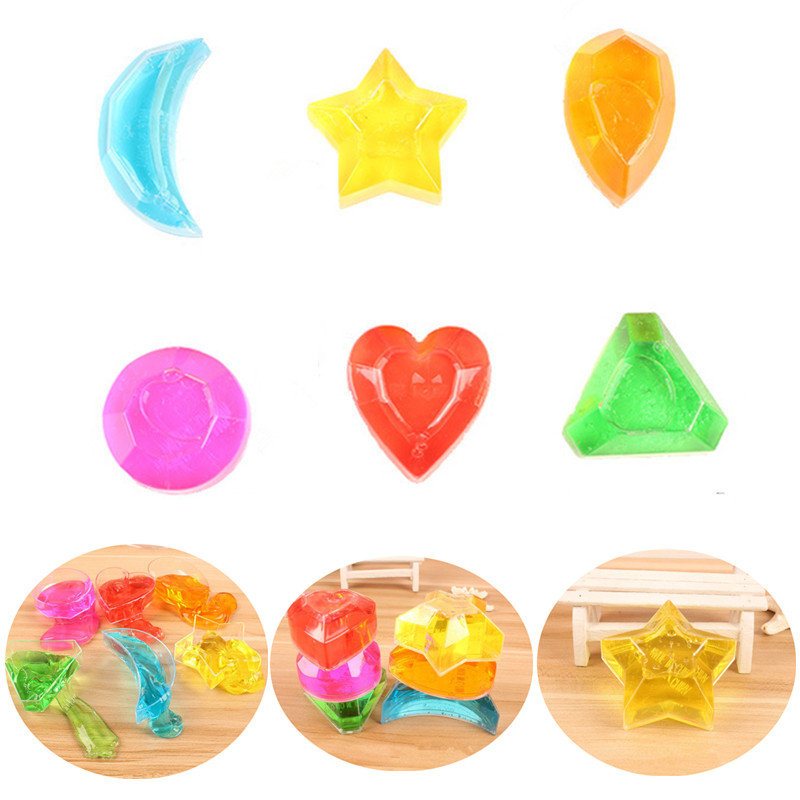 6 Sztuk Crystal Diamond Star Slime Jelly Plastelina Stress Relief Prezent Zabawka