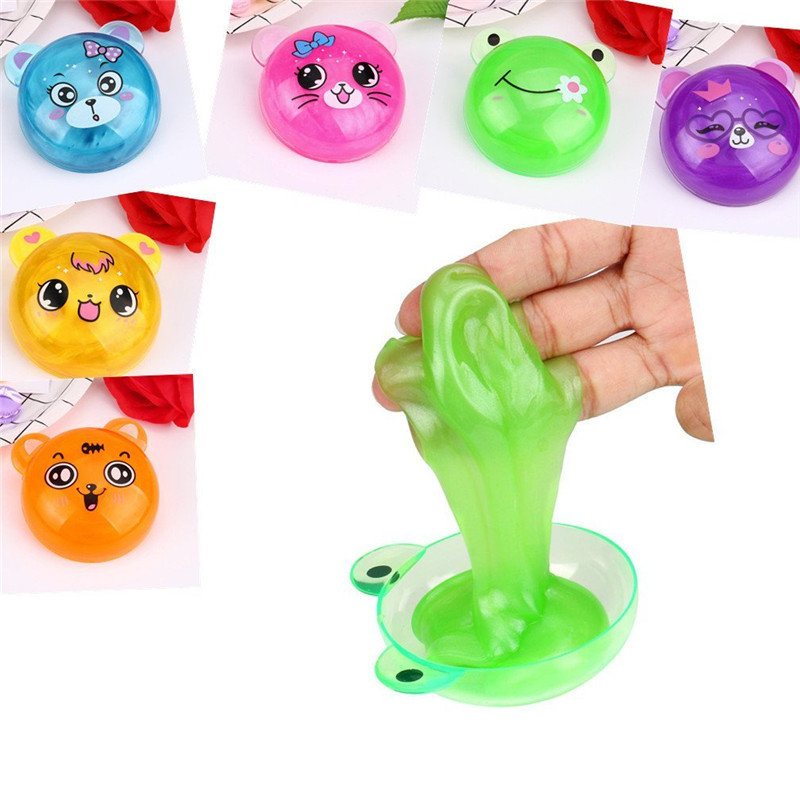 6 Sztuk Diy Kolorowe Zwierzęta Slime 8 cm Kryształ Błoto Kit Plastelina Blowing Bubble Toy Prezent