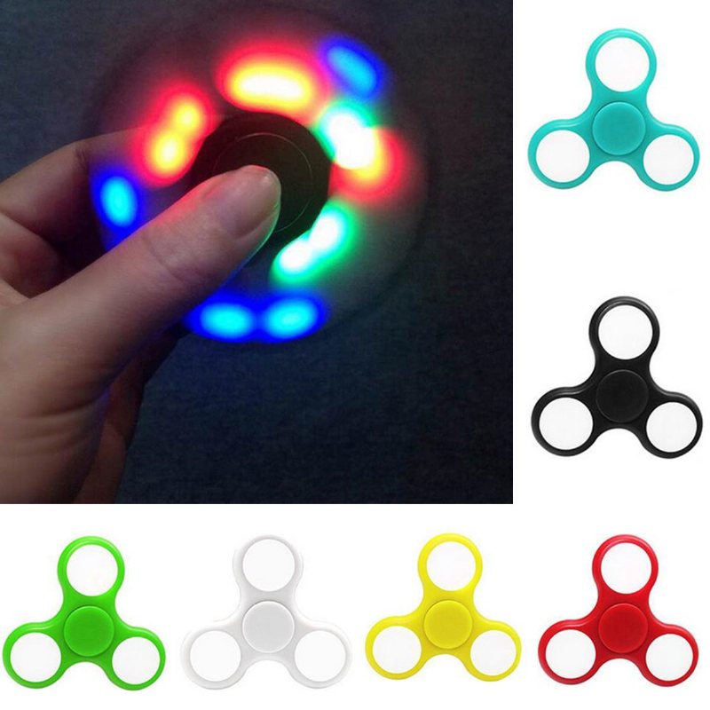 Błyszczący Led Ręczny Spinner Flash Finger Edc Łagodzi Stres Fidget Zabawka Na Biurko