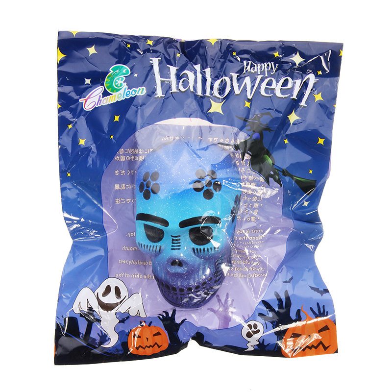 Chameleon Squishy Skull Szkielet Głowa 10 cm Halloween Decor Powolne Rośnie Z Opakowania Prezent Zabawka