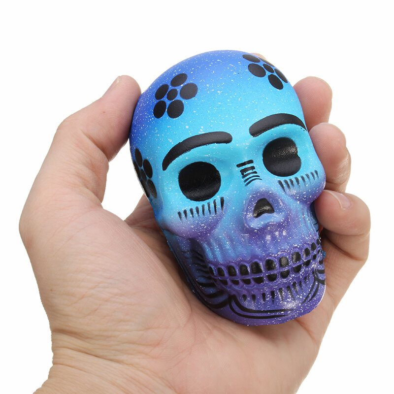 Chameleon Squishy Skull Szkielet Głowa 10 cm Halloween Decor Powolne Rośnie Z Opakowania Prezent Zabawka