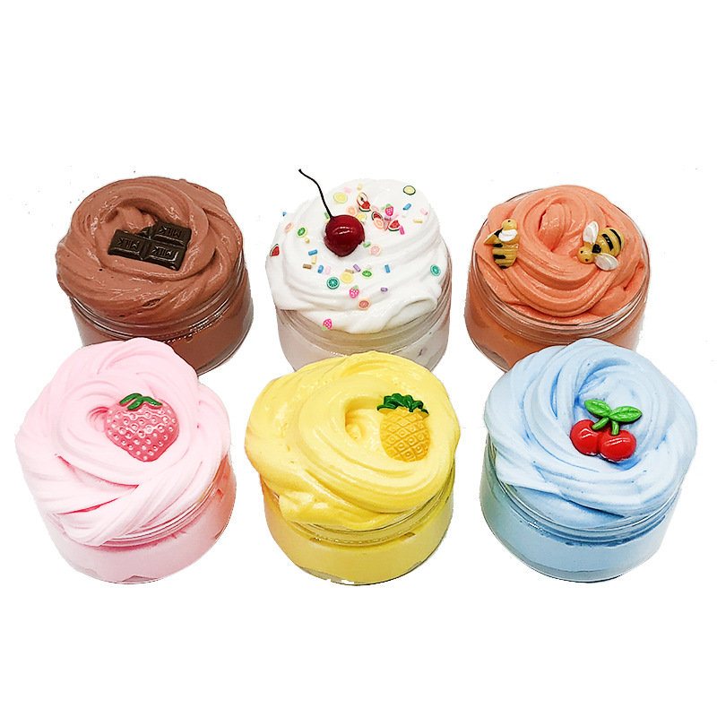 Diy Fruit Slime Fluffy Cotton Mud Multi-color Cup Cake Clay 100ml