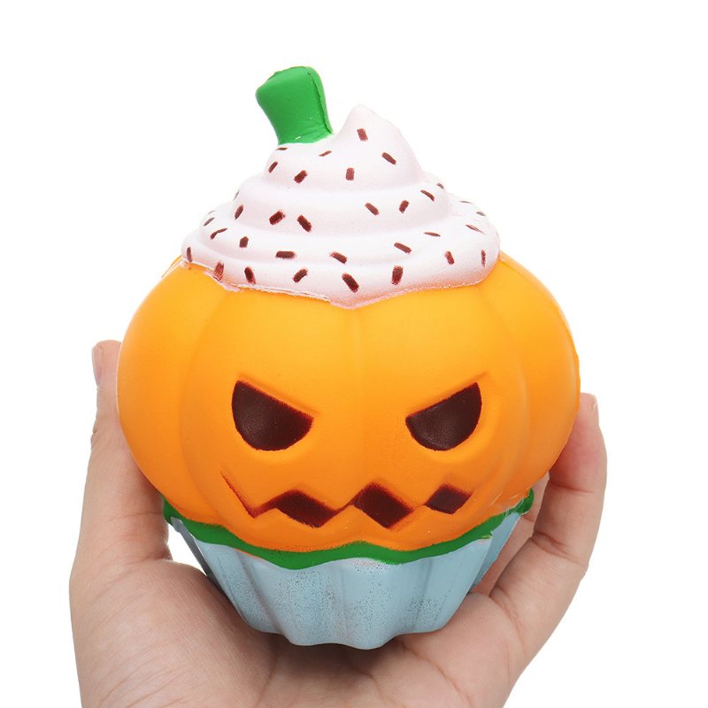 Halloween Pumpkin Ice Cream Squishy Powolne Rośnie Miękkie Zabawki Prezent Kolekcja Z Opakowaniami