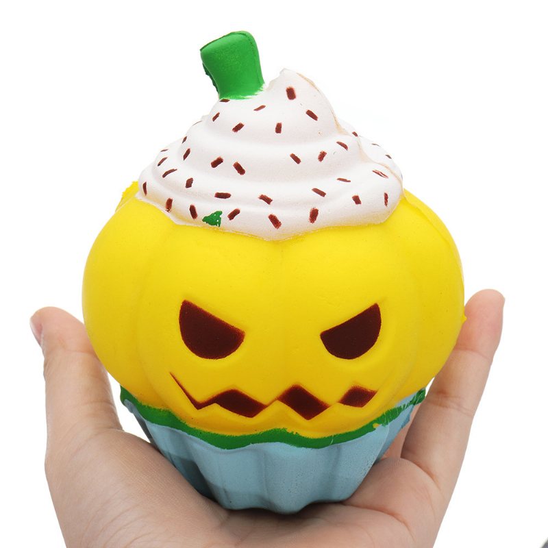 Halloween Pumpkin Ice Cream Squishy Powolne Rośnie Miękkie Zabawki Prezent Kolekcja Z Opakowaniami