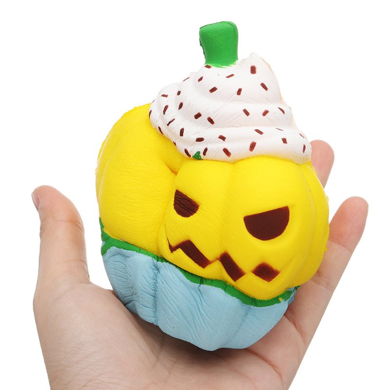 Halloween Pumpkin Ice Cream Squishy Powolne Rośnie Miękkie Zabawki Prezent Kolekcja Z Opakowaniami