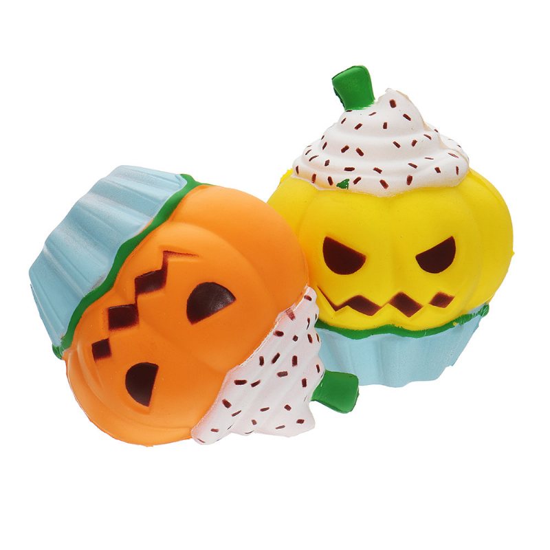 Halloween Pumpkin Ice Cream Squishy Powolne Rośnie Miękkie Zabawki Prezent Kolekcja Z Opakowaniami