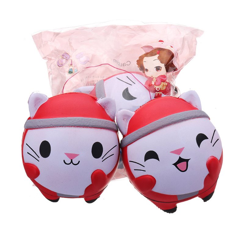 Kawaii Christmas Cat Squishy Soft Powolny Wzrost Z Opakowaniem Kolekcja Prezentowa Zabawka