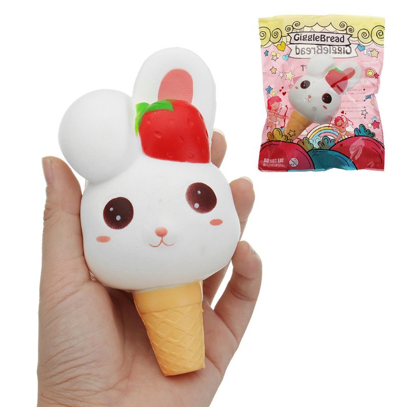 Kawaii Rabbit Ice Cream Squishy Slow Rising With Packaging Collection Gift