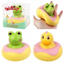 Kawaii Żaba Kaczka Squishy Powolny Wzrost Z Opakowaniem Kolekcja Prezent Miękka Zabawka