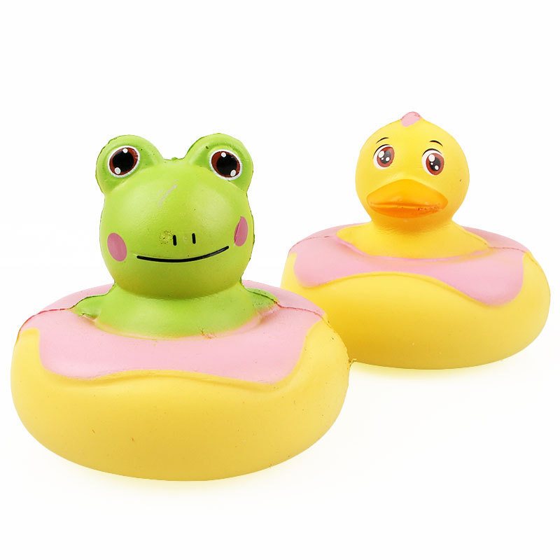 Kawaii Żaba Kaczka Squishy Powolny Wzrost Z Opakowaniem Kolekcja Prezent Miękka Zabawka