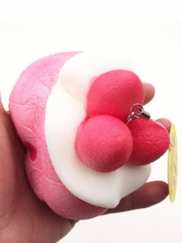 Kawaii Squishy Strawberry Puff Powolny Wzrost Torba Na Telefon Pasek Wiszący Kolekcja Prezent Zabawka