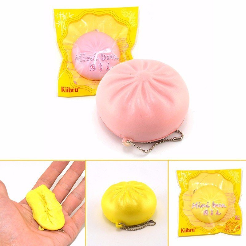 Kiibru Squishy Toy Bun Różowy Żółty Łańcuch Torba Na Telefon Pasek Prezent Decor